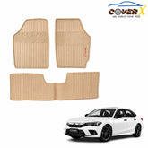 Honda Civic 2017 biege Car Mats – Premium Latex Floor Mats | Custom Fit Protection