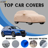 Heavy-duty scratch-resistant car cover tailored for the Audi SQ5. The UV-proof material, such as PVC Cotton or Microfiber, protects the expensive paint and high-gloss trim from sun damage, heat, and environmental debris during long-term storage.