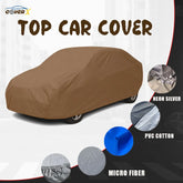 Changan Alsvin car covered with waterproof brown fabric along with the fabric options including parachute, neon silver, PVC cotton and microfiber.