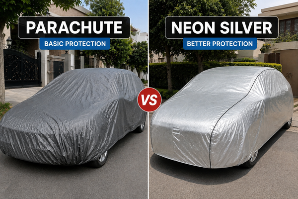 Neon Silver vs Parachute Car Covers