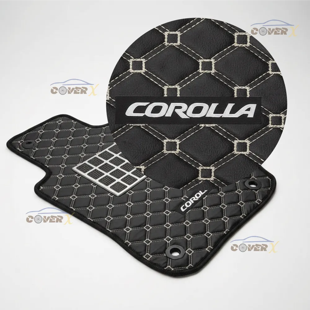 Diamond-Stitched Leather Car Floor Mats – Waterproof, Anti-Slip &  Long-Lasting Universal Fit by CoverX Pakistan