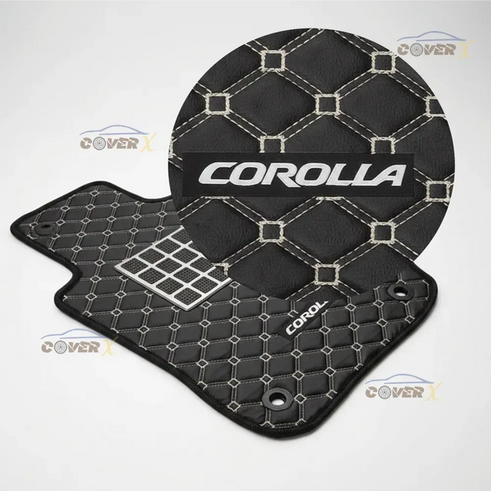 Diamond-Stitched Leather Car Floor Mats – Universal Fit, Waterproof & Anti-Slip - Cover X