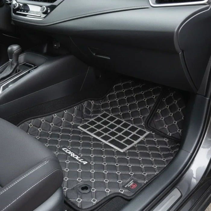 Diamond-Stitched Leather Car Floor Mats – Universal Fit, Waterproof & Anti-Slip - Cover X