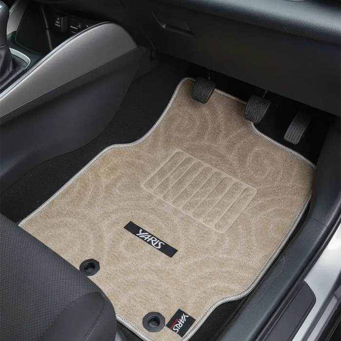 Universal Fit Beige Carpet Car Floor Mats – Soft, Elegant & Ant-Slip - Cover X
