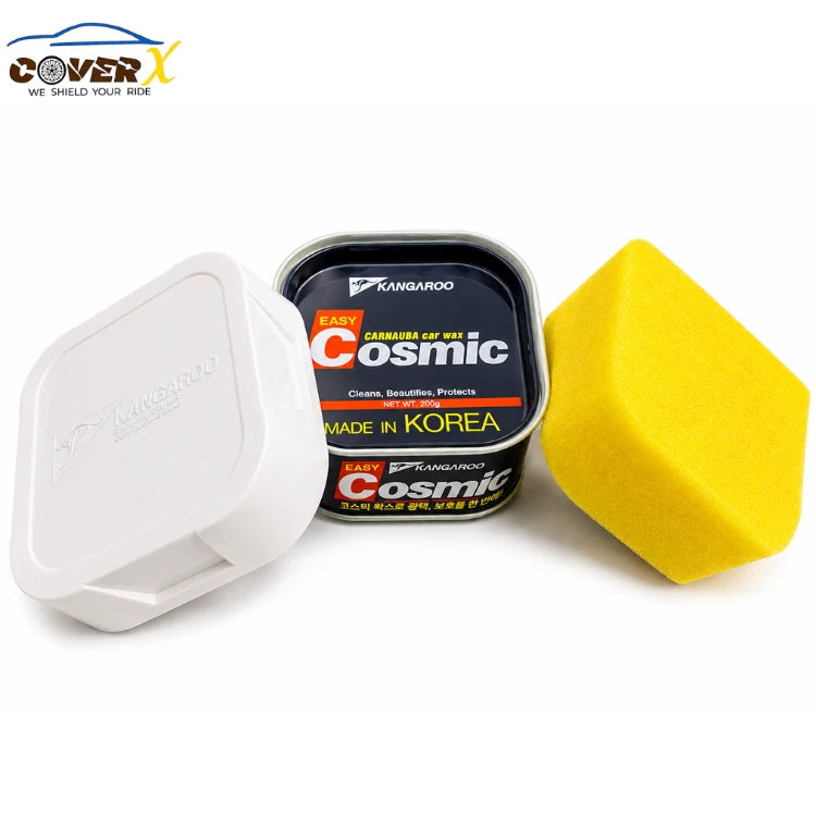 Premium Carnauba Car Wax High Gloss Paint Protection Wax with Applicator Sponge (200g)