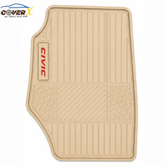 Honda Civic 2017 biege Car Mats – Premium Latex Floor Mats | Custom Fit Protection