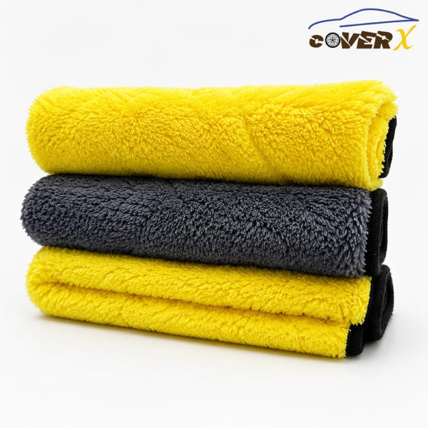 Pack of Three Premium Microfiber Towels Professional Car Detailing Towels