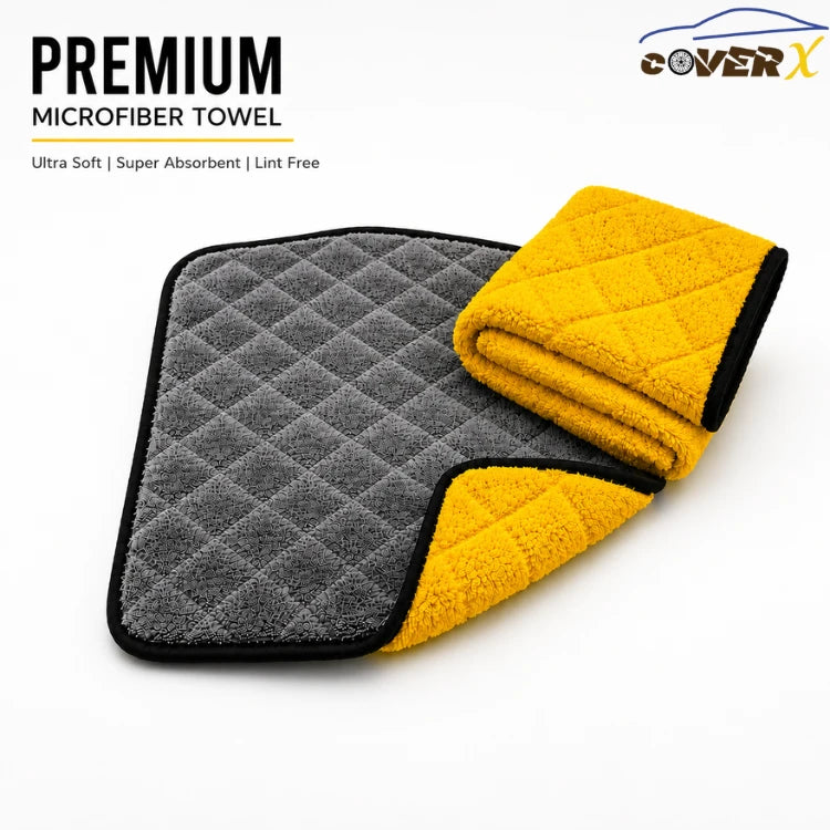 Premium Thick Microfiber Car Cleaning Towel  Ultra Soft & Super Absorbent