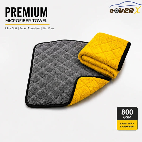 Premium Thick Microfiber (800 GSM) Car Cleaning Towel  Ultra Soft & Super Absorbent