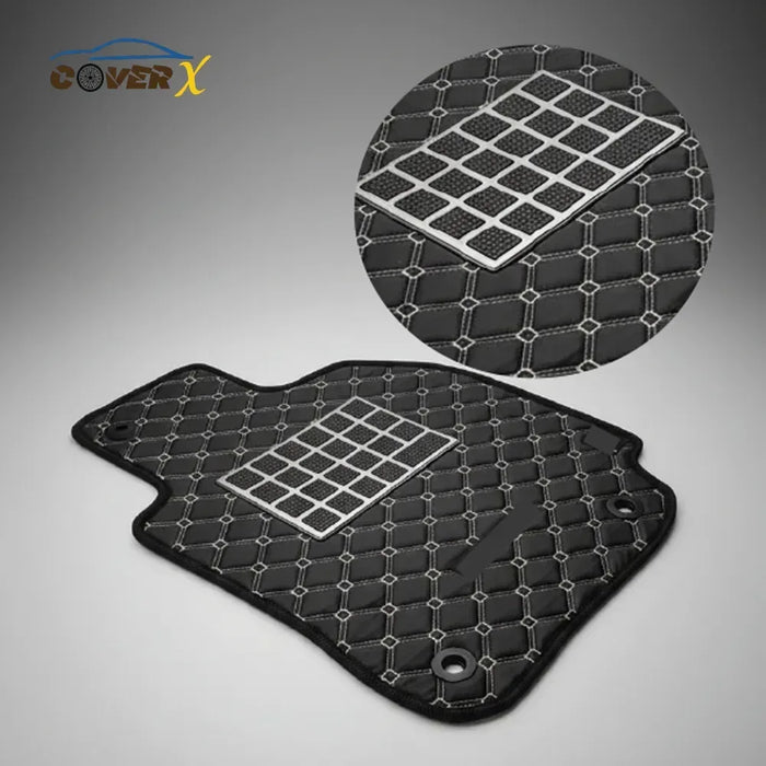 Diamond-Stitched Leather Car Floor Mats – Universal Fit, Waterproof & Anti-Slip - Cover X