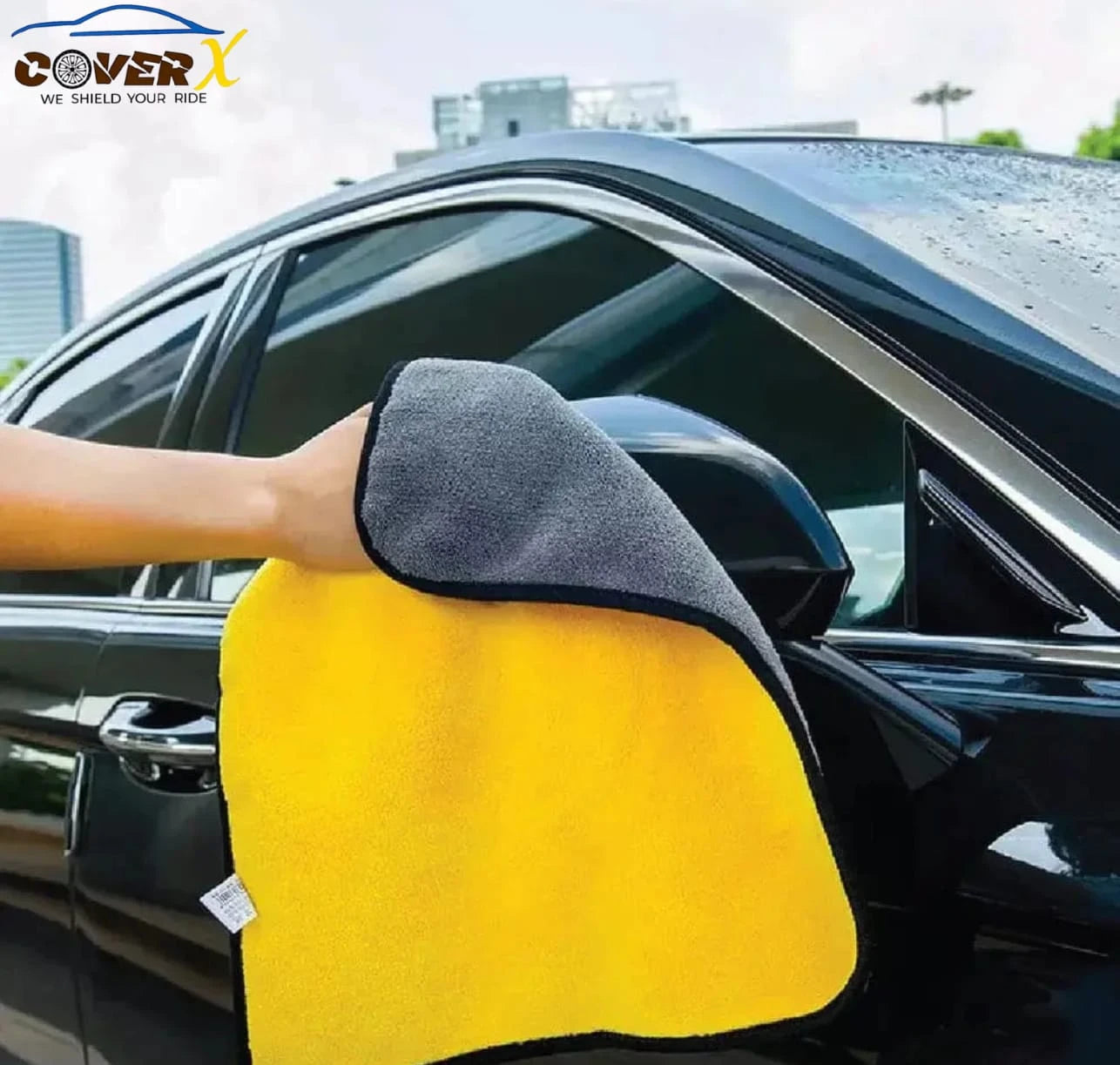 CoverX Premium Thick Microfiber Car Drying Towel – Ultra Absorbent & Scratch-Free Cleaning Cloth
