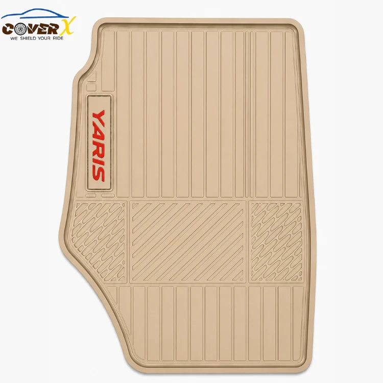 Toyota Yaris biege Car Mats  Premium Latex Floor Mats Custom Fit Protection