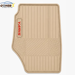 Toyota Yaris biege Car Mats  Premium Latex Floor Mats Custom Fit Protection
