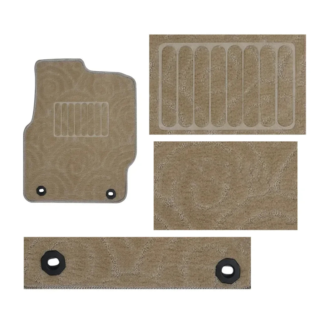 Universal Fit Beige Carpet Car Floor Mats – Soft, Elegant & Ant-Slip - Cover X