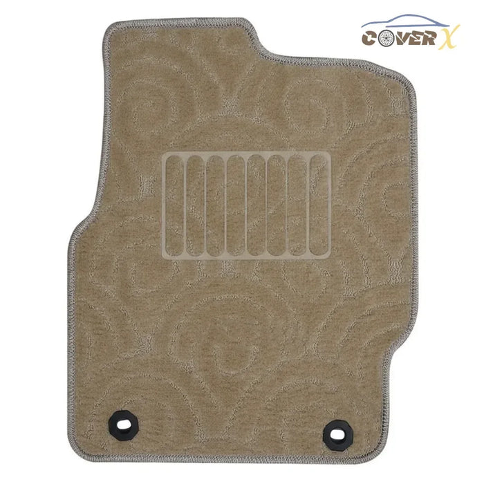 Universal Fit Beige Carpet Car Floor Mats – Soft, Elegant & Ant-Slip - Cover X