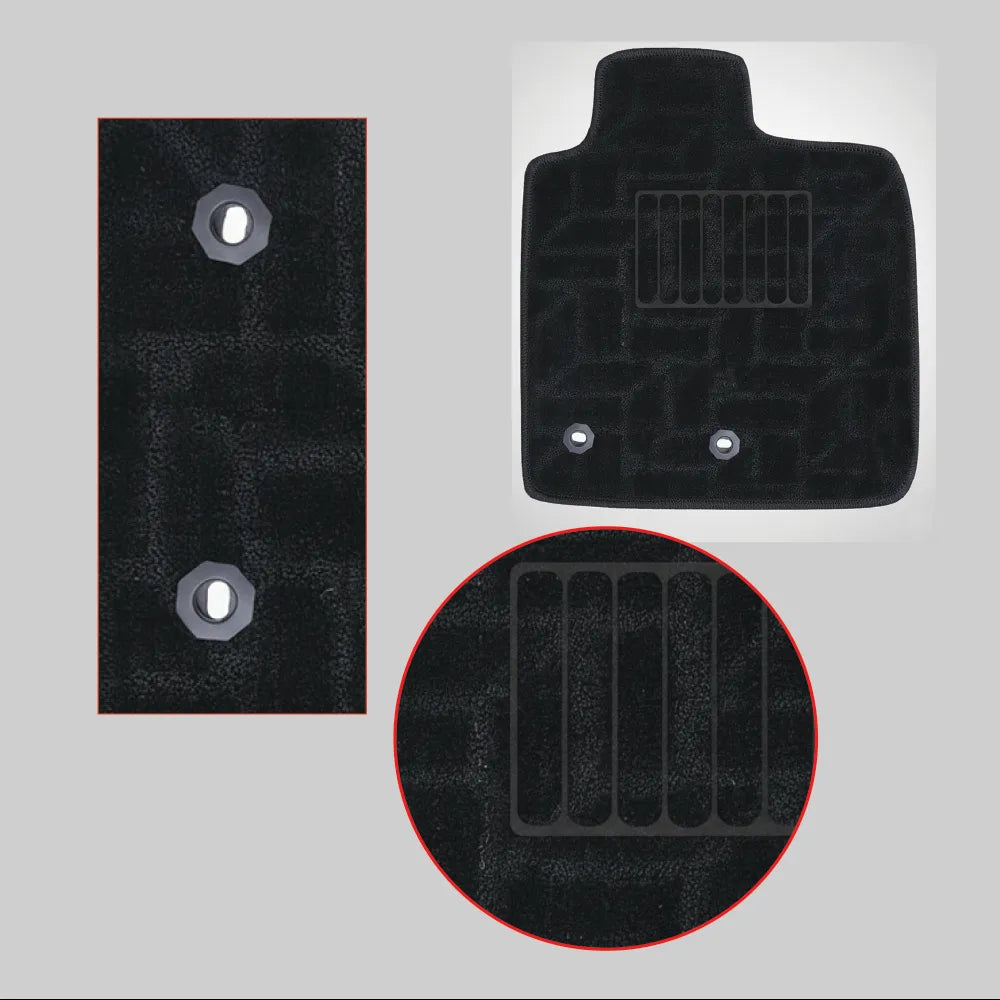 Black Premium Carpet Car Floor Mats – Anti-Slip, Washable &amp; Universal Fit for Elegant Car Interiors by CoverX