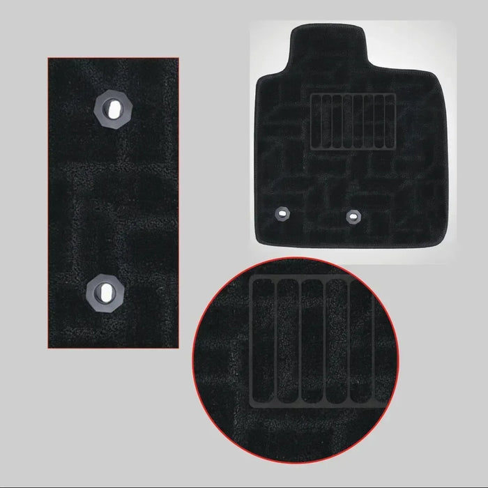 Black Premium Carpet Car Floor Mats - Universal Fit, Anti-slip & Washable - Cover X